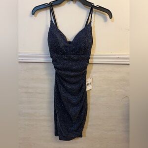 NWT- Next/Up Sparkling Midnight Blue Mini Dress